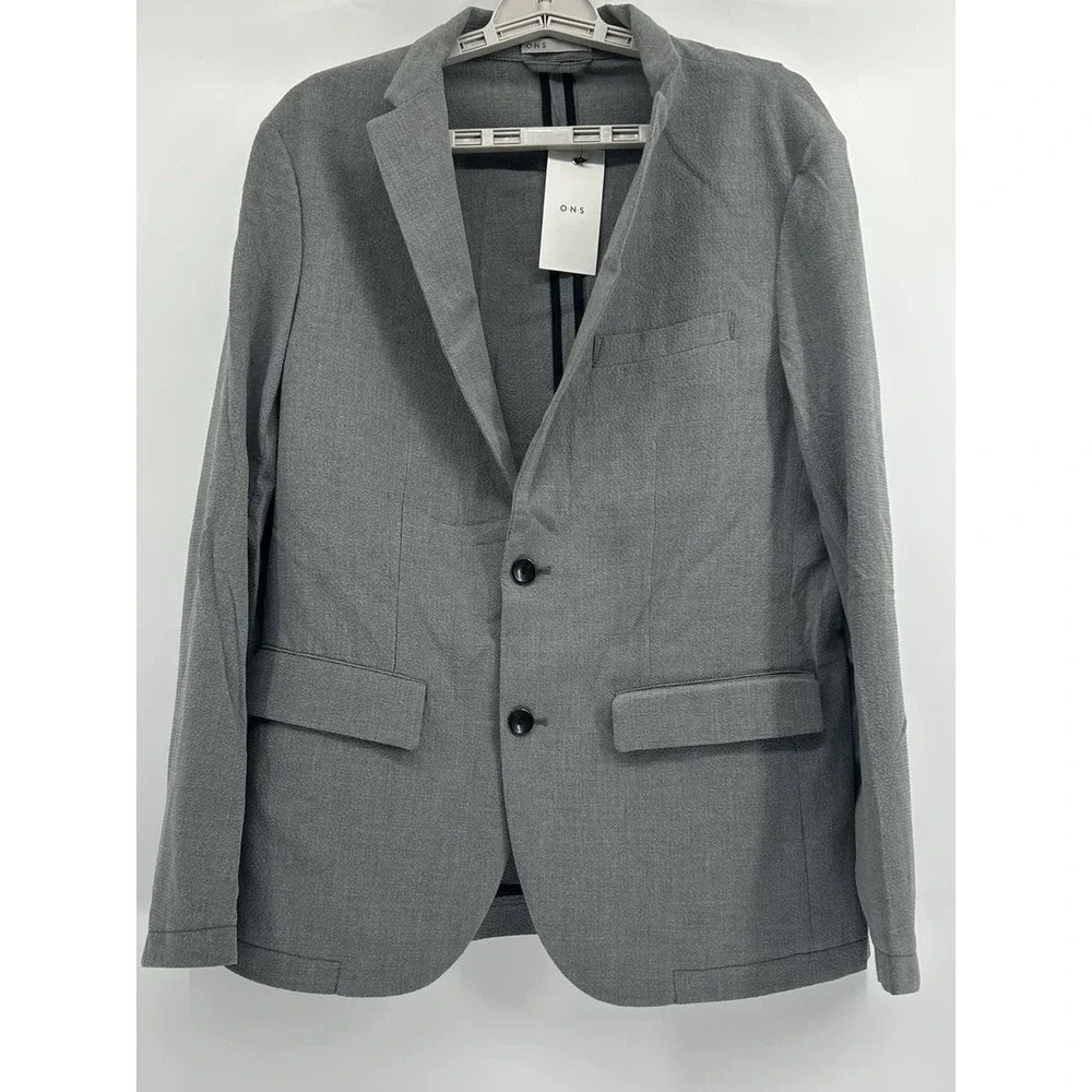 ONS‎ Clothing Blazer O.N.S Men's Gray Unstructured Stretch Size Medium MSRP $268